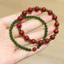 Mã Não Đỏ Tự Nhiên Jasper Chalcedony Vòng Tay Mới Guochao Màu Sắc Tương Phản Thanh Lịch Tính Khí Nữ Tay Trang Trí