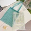Túi đeo vai Organza kẻ sọc màu tím nhạt Sợi trong suốt Chất lượng văn học Cô gái đi làm Túi sức chứa lớn