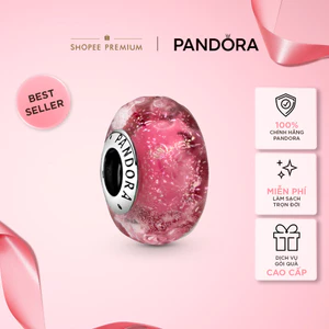 Charm Pandora Moments Murano Màu Hồng Lượn Sóng - Wavy Fancy Pink Murano Glass Charm