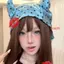 DARON Little Demon Hair Scarf, Y2K Hip Hop Hair Band có tai, Turban Phụ kiện Sweet Punk Headband Polka Dot Headscarf Dạo Phố