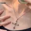 KUZHEN Thời Trang Châu Âu Và Mỹ Pháp Zircon Chữ Thập Mặt Dây Chuyền Nelace Ánh Sáng Sang Trọng Đơn Giản Cá Tính Nelace Cho Nữ Trang Sức HOT