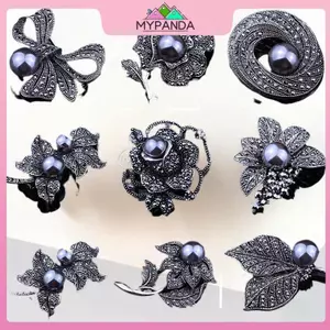 MYPANDA Kim Cương Giả Hoa Thắt Nơ Thổ Cẩm Dành Cho Nữ Vintage Thanh Lịch Lớn Trâm Cài Áo Mùa Đông Áo Len Thổ Cẩm Chất Lượng Cao.