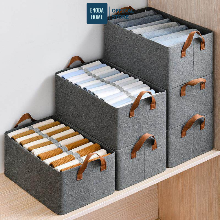 Hộp Vải Khung Thép Đựng Quần Áo ENODA HOME, Hộp Vải Cứng Cáp Đựng Đồ Thiết Kế Tối Giản Hiện Đại HV003