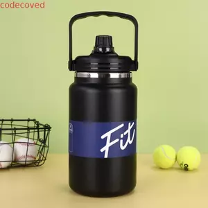 Bình nước cách nhiệt CODECOVED, Cốc giữ nhiệt thể thao 1,5 / 2 / 2,5L bằng thép không gỉ, chống rơi hộ gia đình có ống hút Bình chân không dung tích lớn Sân vận động