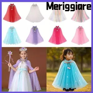 MERIGGIARE Khăn choàng công chúa trẻ em, Lưới sân khấu Đạo cụ Áo khoác ngoài, Phụ kiện Cosplay Vai trò-Play Lưới Khăn choàng Halloween