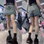 Quần short Denim mỏng mùa hè cỡ lớn eo cao ôm hơn Quần váy chữ a