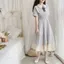 Nhỏ Phong Cách Preppy Nơ Tươi Đầm Kiểm Tra Mùa Hè Phong Cách Mới Cô Gái Ngọt Ngào Váy Voan Học Sinh