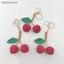 # HB # Dệt Kim Lychee Cherry Móc Khóa Handmade Móc Trái Cây Trang Trí Ví Độc Đáo Mặt Dây Chuyền Túi Nữ Trang Trí.