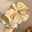 PNPIA- Sọc Lớn Ruột Scrunchie Thoáng Khí Thoải Mái Thời Trang Phụ Kiện Tóc Cho Bé Gái Dailymute