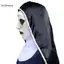 GCDHome Mặt nạ cao su nữ tu đáng sợ kinh dị kèm khăn trùm đầu Valak Cosplay cho trang phục Halloween HOT