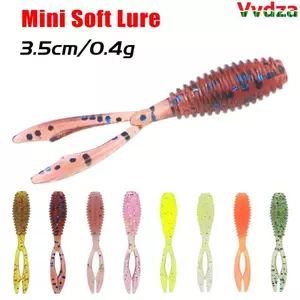 VVDZA 10 chiếc 36mm 0.3g Mồi Câu Cá Mềm Huỳnh Quang Wobbler Đôi Đuôi Câu Cá