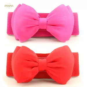 PNPIA- Nữ Mới Nơ Cummerbunds Co Giãn Nơ Rộng Co Giãn Bukle Thắt Lưng Thời Trang Bé Gái Đầm Phụ Kiện Thắt Lưng