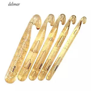 DELMER Móc, Dụng Cụ Đan Tay Cầm Trong Suốt Kim Đan, Phụ Kiện Đan Size Lớn Áo Len Kim Dày Móc Kim DIY