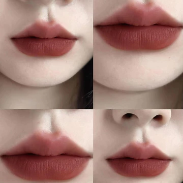 son bóng son bóng chính hãng Owenjames Nhỏ Màu Hồng Satin Môi Glaze Đất Sét Đỏ Nâu Môi Bùn Matte Velvet Không Dễ Phai Màu Lạnh Miệng Nâu 03