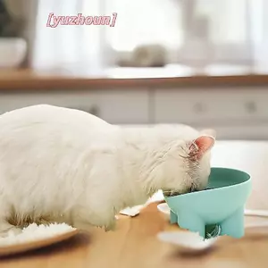 Bát cho mèo nâng cao có chân đế - Đĩa đựng thức ăn và nước cho thú cưng bằng nhựa bền bỉ, Đồ ăn thân thiện với môi trường hiện đại cho mèo và chó