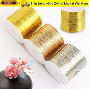 BAMBOOB 100m / cuộn Dây đồng hợp kim bảo quản màu, Dây đồng thau mạ vàng 0,3mm 0,4mm, Mũ nón DIY bền bỉ Đồ thủ công thủ công DIY Làm đồ trang sức bằng đồng thủ công