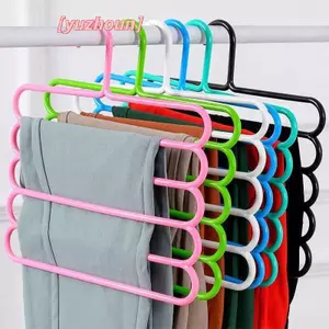 Móc Treo Quần Áo Quần Móc Treo Giá Đỡ Tủ Quần Áo Sắp Xếp Bảo Quản 5 Lớp Quần Khăn Khăn Ras Tổ Chức Bảo Quản