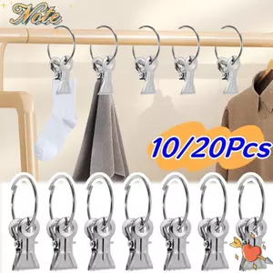 NOTE1 10 Chiếc Vòng Treo Rèm, Kẹp Rèm Linh Hoạt Chống Trơn Trượt, Kim Loại Răng Đa Năng Móc Rèm Hạng Nặng Cho Rèm Và Giặt