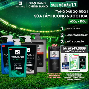 Sữa tắm nam hương nước hoa Romano 650g (Tặng mùi ngẫu nhiên)