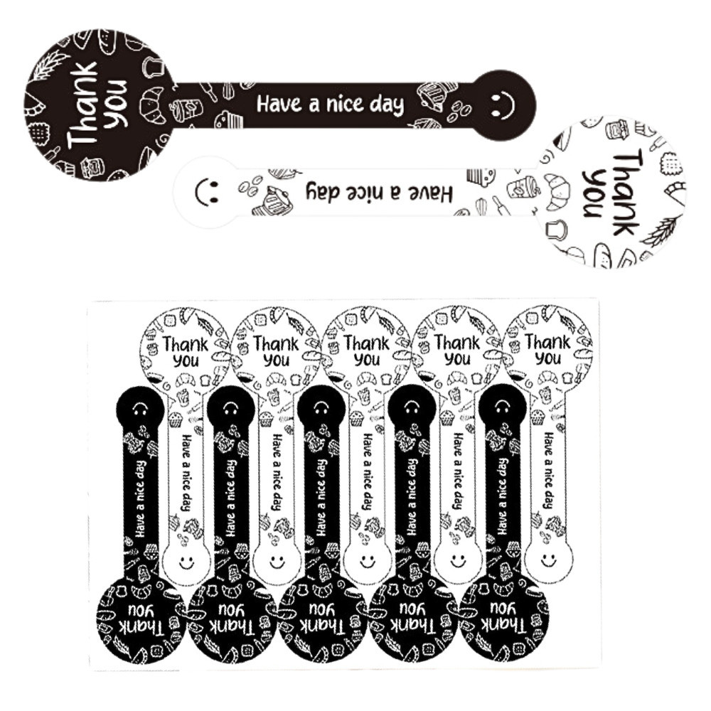 Sticker thank you TE75 set 100 tem cảm ơn đẹp dùng cho hộp túi sản phẩm