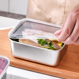 Hộp đựng thực phẩm bằng thép không gỉ có nắp - Tủ lạnh Hộp đựng rau quả tươi