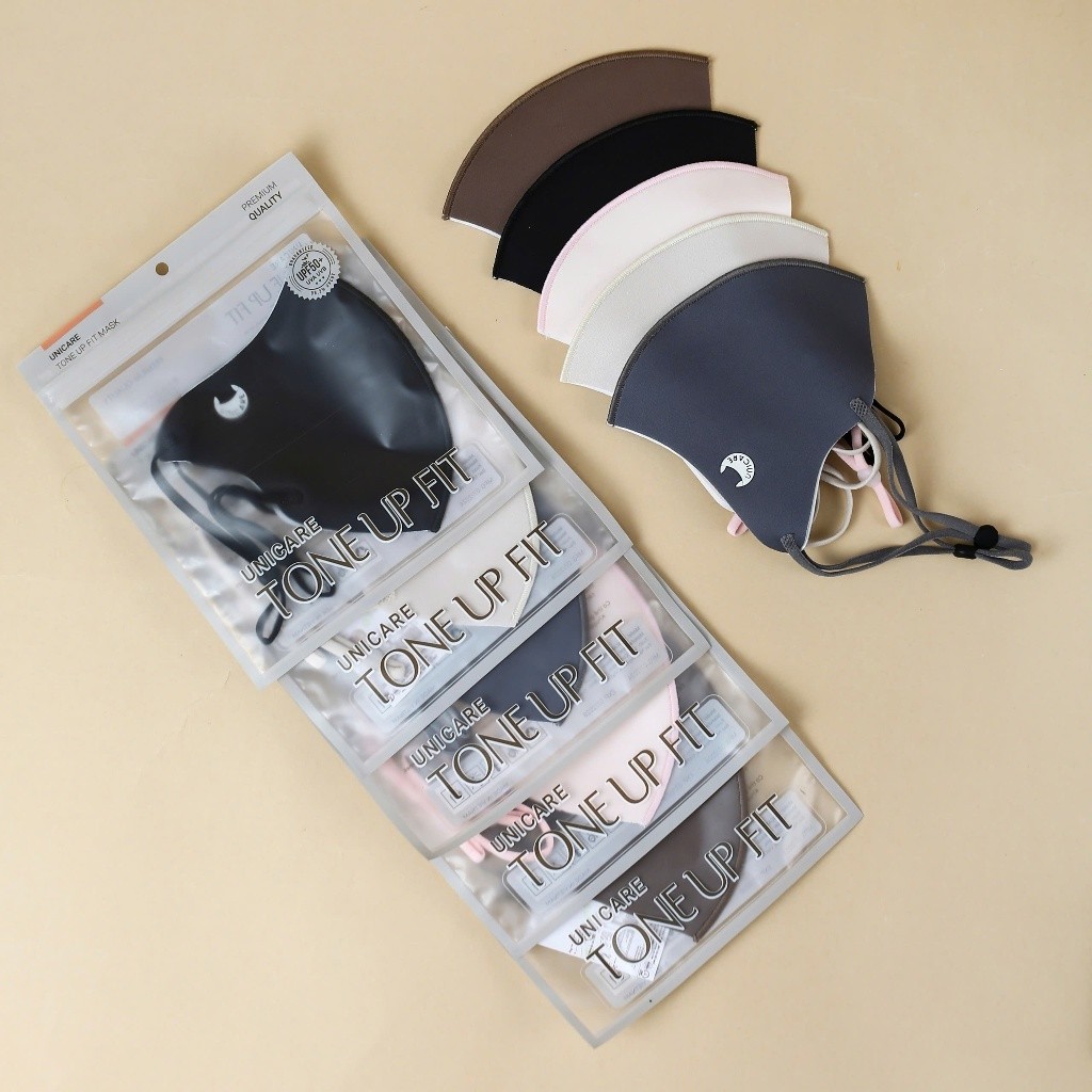 Khẩu trang Unicare TONE UP FIT, khẩu trang chống nắng và tia UV và dây đeo có nút điều chỉnh, vải mềm mịn - Chính hãng
