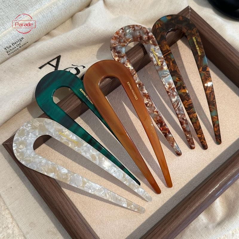 Diễu Hành Thanh Lịch Hình Chữ U Nĩa Tóc Thiết Kế Khoáng Chất Acetate Kẹp Tóc Trung Quốc Phong Cách Vintage Snag Bun Dính Dành Cho Nữ Lễ Phụ Kiện VN