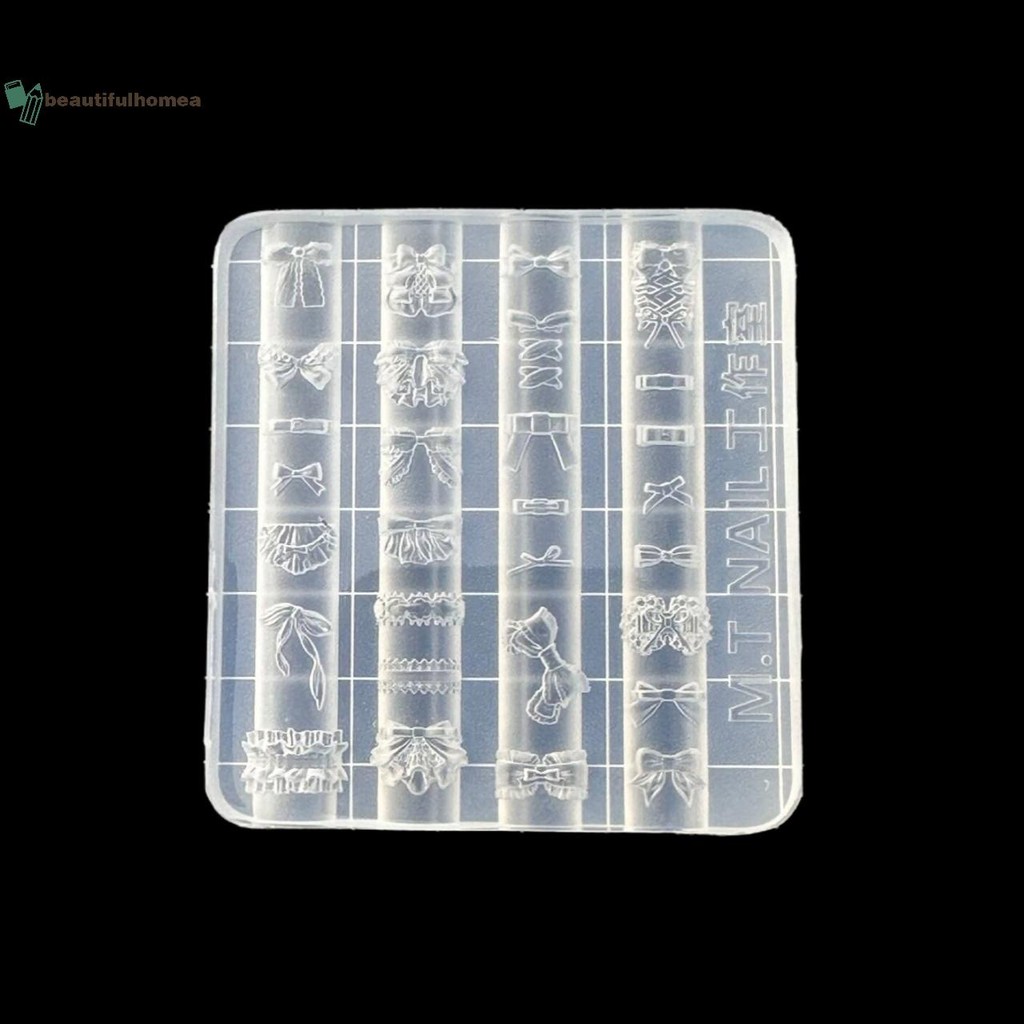 BeautifulHomeA Nơ 3D Khuôn Làm Móng Tay Silicon Hoa Ngọt Ngào Trái Tim Ren Móng Tay Trong Suốt Mẫu DIY Nail Art Trang Trí Dụng Cụ Thiết Kế Làm Móng Tay VN