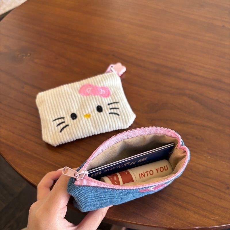 ‌Ví Mini Hello Kitty - Hộp Đựng Chìa Khóa & Hộp Đựng Thẻ Dễ Thương, Ví Nhỏ Cho Học Sinh Bảo Quản Tai Nghe / Son Môi‌