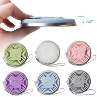 LOOKSHOW 180ml / 270ml Cốc nước gấp silicon di động có nắp và dây buộc Kính thiên văn chịu nhiệt có thể gập lại có thể gập lại để cắm trại du lịch E3W3