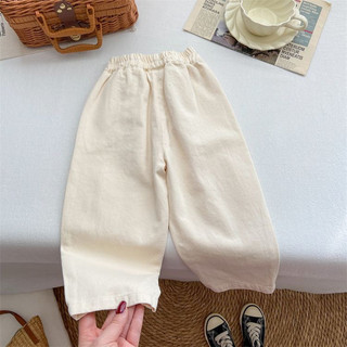 Quần dài thêu hoa phong cách Hàn Quốc cho bé gái - Chất cotton mềm thoáng, dáng rộng dễ mặc