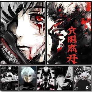 Poster nghệ thuật anime Tokyo Ghoul in canvas thích hợp cho mọi bức tường chống ẩm
