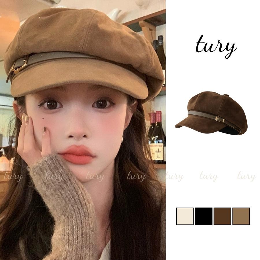 Mũ Beret Nữ - Tury - Mũ Nồi Phối Lưỡi Trai Và Đai Dây Nịt nhỏ - MN027