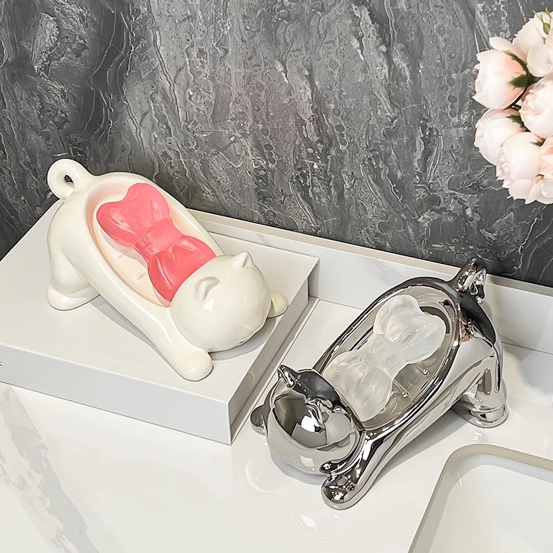 Khay đựng xà phòng bằng nhựa sáng tạo có ống thoát nước