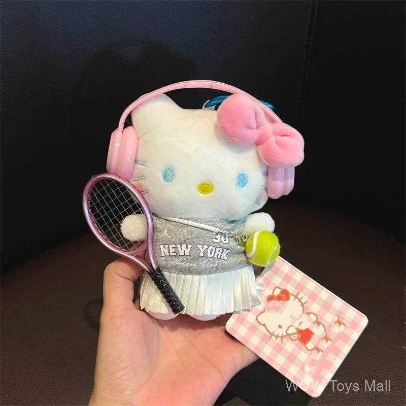 Hàng sẵn có Sáng tạo Cross-Dressing Hello kitty Búp bê sang trọng quyến rũ Bộ cầu lông dễ thương KT Cat Doll Móc khóa Túi bé gái Mặt dây chuyền Quà tặng