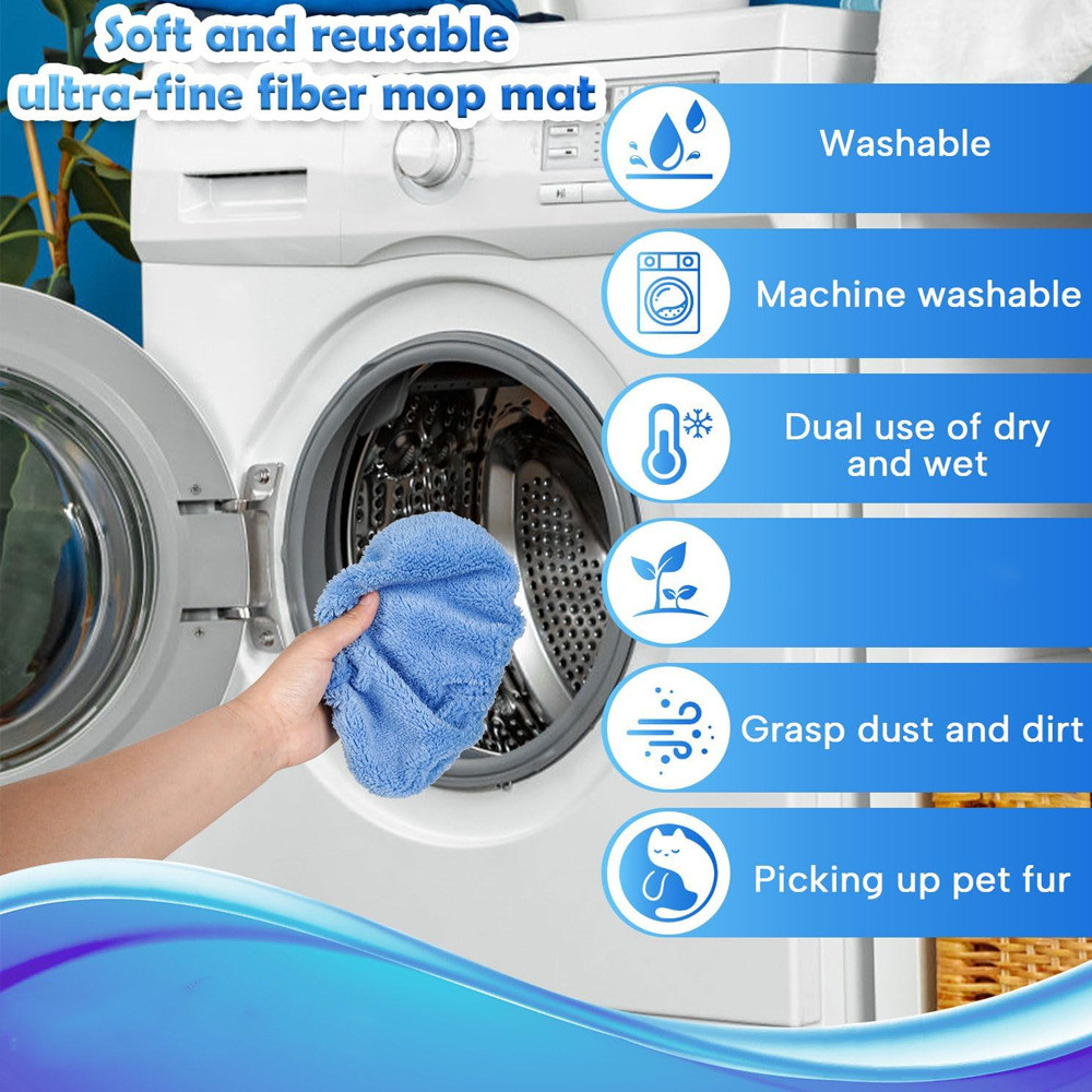 5 CÁI Tấm lót thay thế cây lau nhà phẳng Vải lau nhà lông cừu san hô có thể tái sử dụng