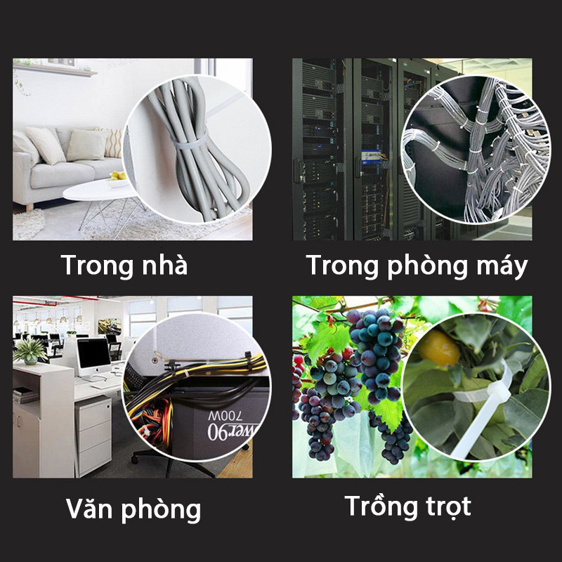 M7 Set 100c dây rút nhựa dẻo chắc, combo 100c dây thít nhựa chất lượng cao đủ size MALAN