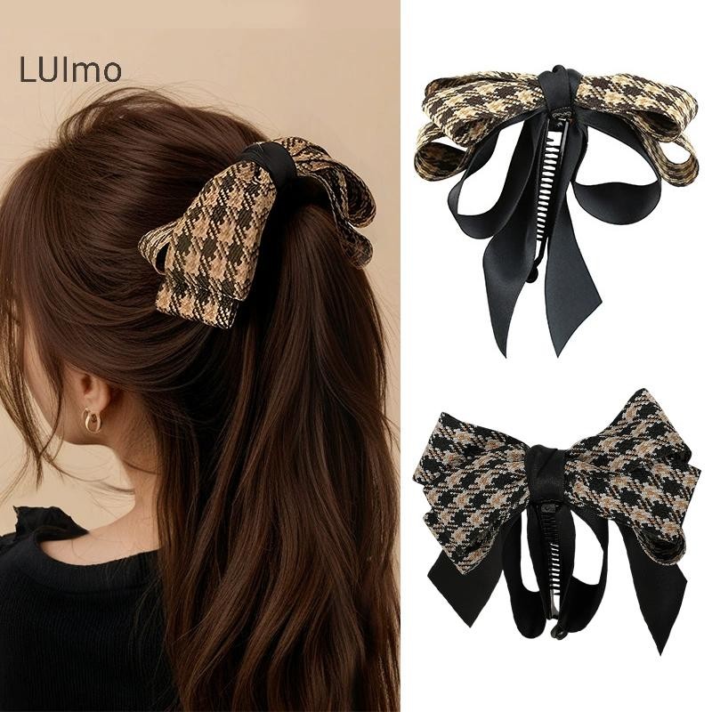 LUImo Kẹp Tóc Nơ Mũ Chuối Vải Hàn Quốc, Đơn Giản Thời Trang