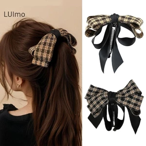 LUImo Kẹp Tóc Nơ Mũ Chuối Vải Hàn Quốc, Đơn Giản Thời Trang