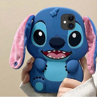 Ốp điện thoại cầm tay Stitch Plush Ears 3D cho OPPO A5 A5i Pro A5X A54 A74 A76 A96 A78 A58 A95 A15 A15S A35 A5S A7 A12 A54S A54 A53 A53S A55 A52 A72 A92 A5 A9
