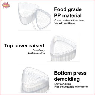 Hộp N & X Trong Suốt Khuôn Sushi Tam Giác Máy Làm Sushi Onigiri Khuôn Cơm Thực Phẩm Báo Chí Bộ Sushi Nhà Bếp Bento Accessorie.