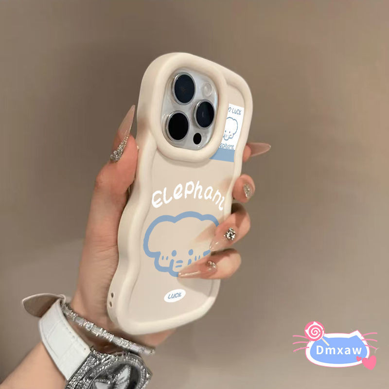 Ốp Điện Thoại Simple Line Elephant 3D Wave Matte Cho Samsung Galaxy M35 S25 S24 S23 Plus S22 Ultra S21 S20 FE + 5G 4G Vỏ Màu Trơn Hoạt Hình Dễ Thương Ốp Lưng Mềm Chống Sốc
