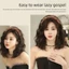 SAIA Curly Headband, Tóc Tự Nhiên Nối Dài Tóc Tổng Hợp, Dễ Thương Hình Chữ U Dài Sóng Giả Nửa Tóc Giả Nữ