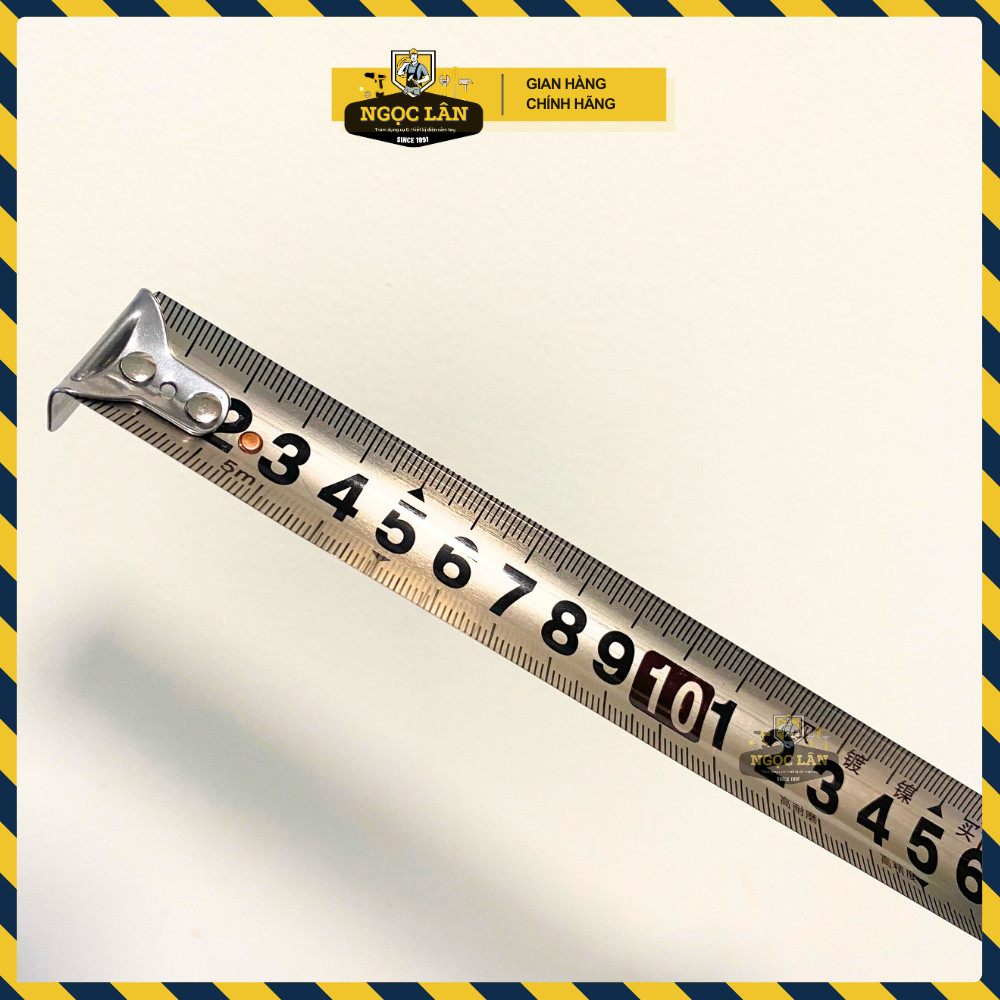 [Hạn chế gỉ] Thước cuộn thép Rhino 5m bản 25mm inox chống nước vỏ nhựa cao cấp