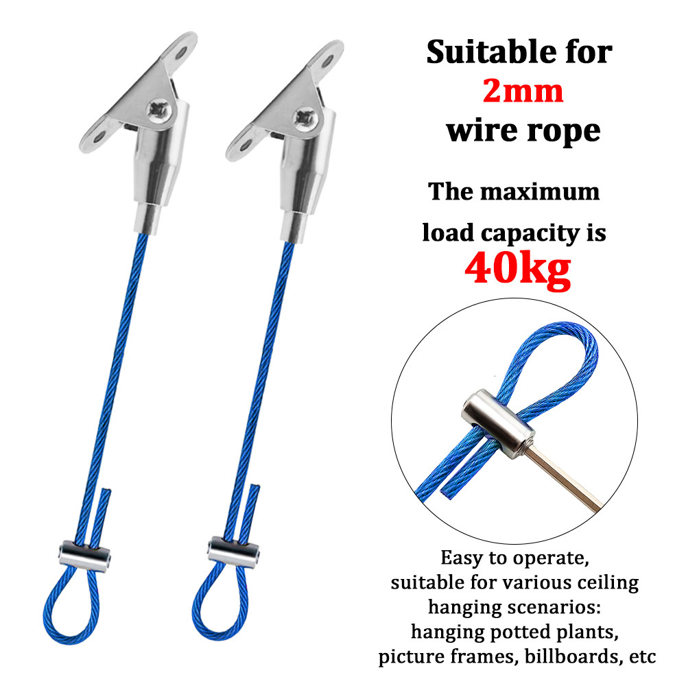 Bộ treo dây thép tráng PVC có thể điều chỉnh 180 ° Hệ thống treo di động 0,5-5M Đèn chiếu sáng bảng hiệu treo cây trong chậu