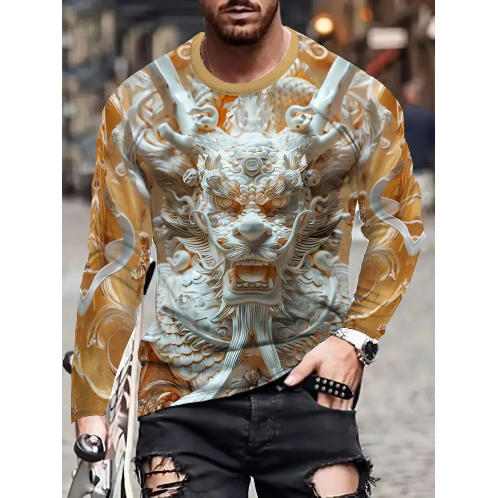Áo Thun cổ tròn tay dài thiết kế retro trendy năm 2025