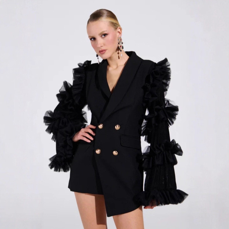 Áo khoác nữ slim-fit thu đông, phong cách mới và thiết kế ba chiều sang trọng
