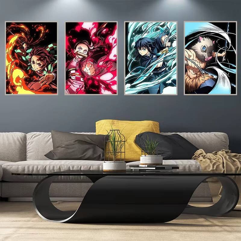 Anime Nhật Bản Demon Slayer Treo Tường Nghệ Thuật Poster Nezuko Và Tanjiro Trang Trí Nhà In Phòng Khách Phòng Ngủ Tranh Canvas Quà Tặng Tranh Tường Canvas Poster