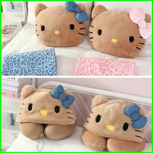 BH2 Sanrio Hello Kitty Có Mũ Trùm Đầu Hình Chữ U Gối Du Lịch Cổ Hoạt Hình Gối Dễ Thương Chăn 2 Trong 1 HB2