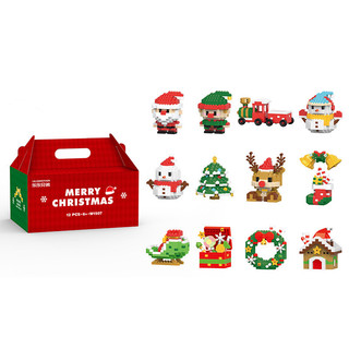 Các hạt Tương Thích Lego Ông Già Noel Khối Xây Dựng Đồ Trang Trí Trẻ Em Hộp Nhỏ Lắp Ráp Đồ Chơi Giáo Dục Quà Tặng DPUG
